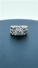 Platinum-Diamond Wedding Set 17 Diamonds 1.86 Carat T.W. 950 Platinum 8g Size:7